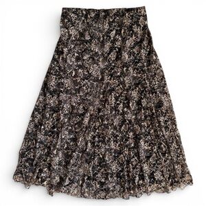 Chico's Full Length Maxi Lace Leopard Print Skirt Women’s Size Medium 1 Boho